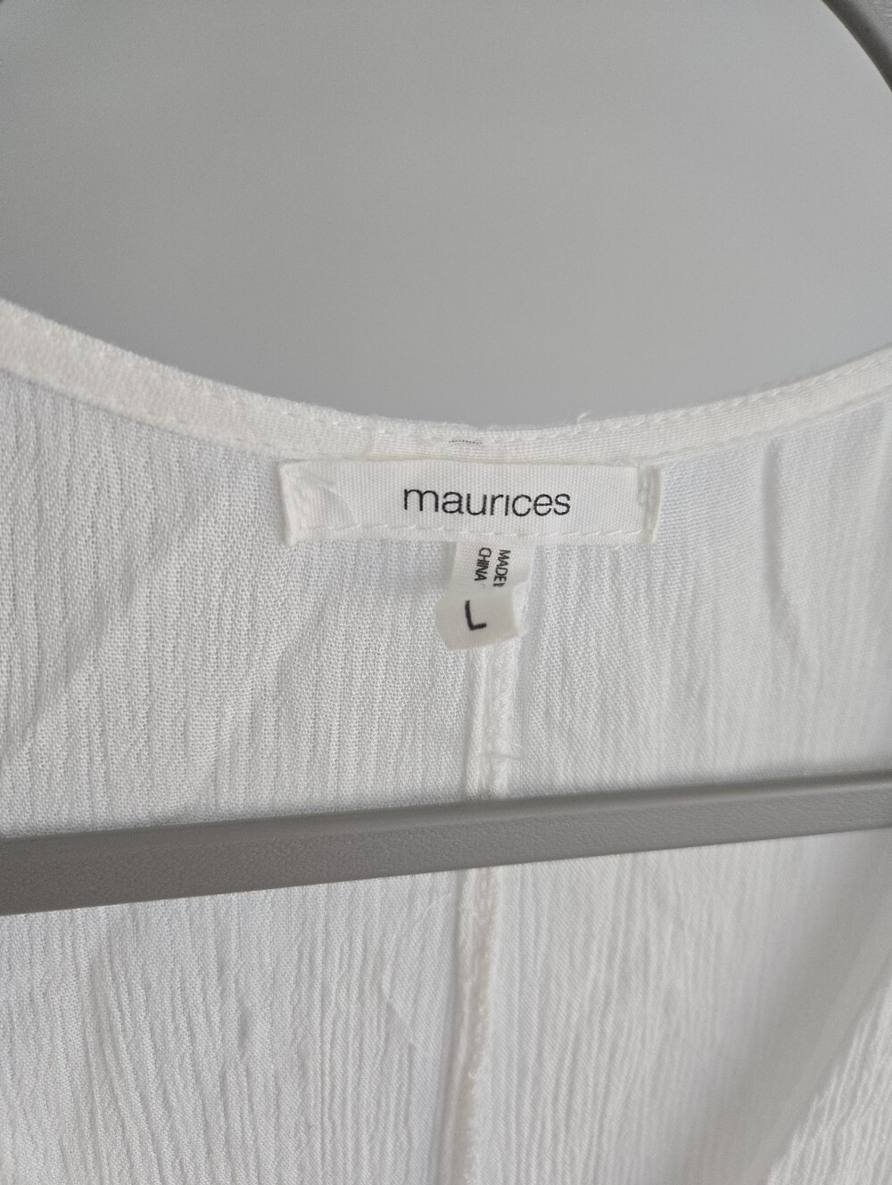 Maurices White Boho Lace Hem Dress Short Sleeve V-Neck Women LARGE - Picture 4 of 6